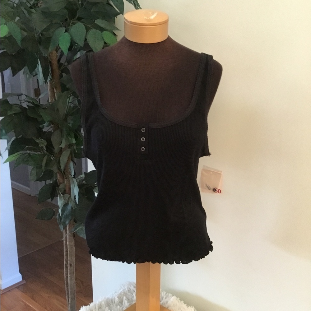 SO XXL ribbed henley longer crop top